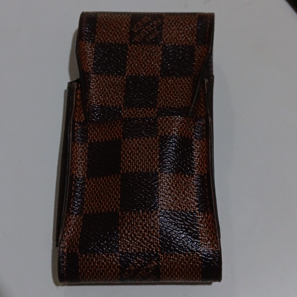 Louis Vuitton Signature Damier Ebene Etui Cigarette Case Still Smell Leather EUC